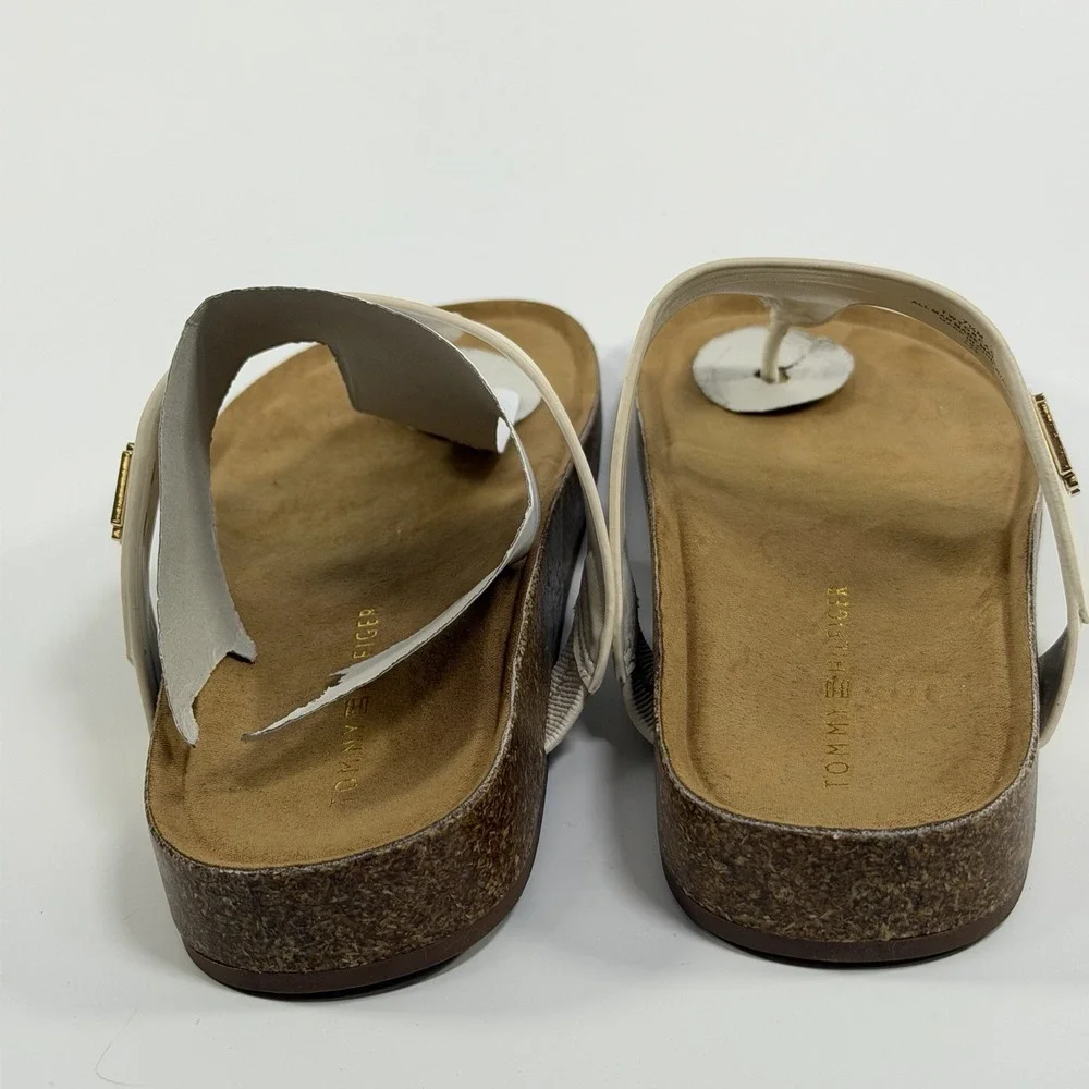 Tommy Hilfiger Size-7.5M Womens White Tobeach Thong Sandals